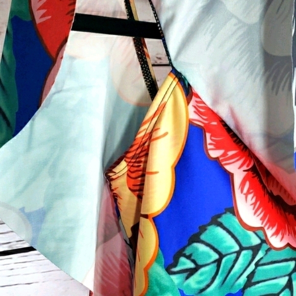 Tropical Flower One Piece Bathing Suit Size M - Picture 6 of 15